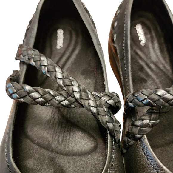 Aetrex Annie Mary Jane Black Leather Shoes Size 10 Wide - Picture 3 of 11